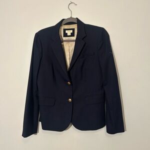 J. Crew Navy Blue Wool Blend School Boy Blazer Women’s Size 8